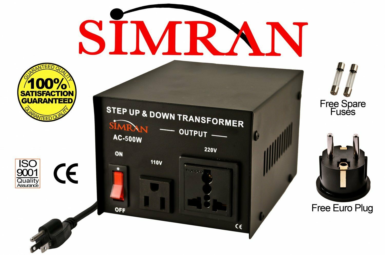 Simran Ac-500w 110v 220v Power Source Voltage Converter Up-down Transformer