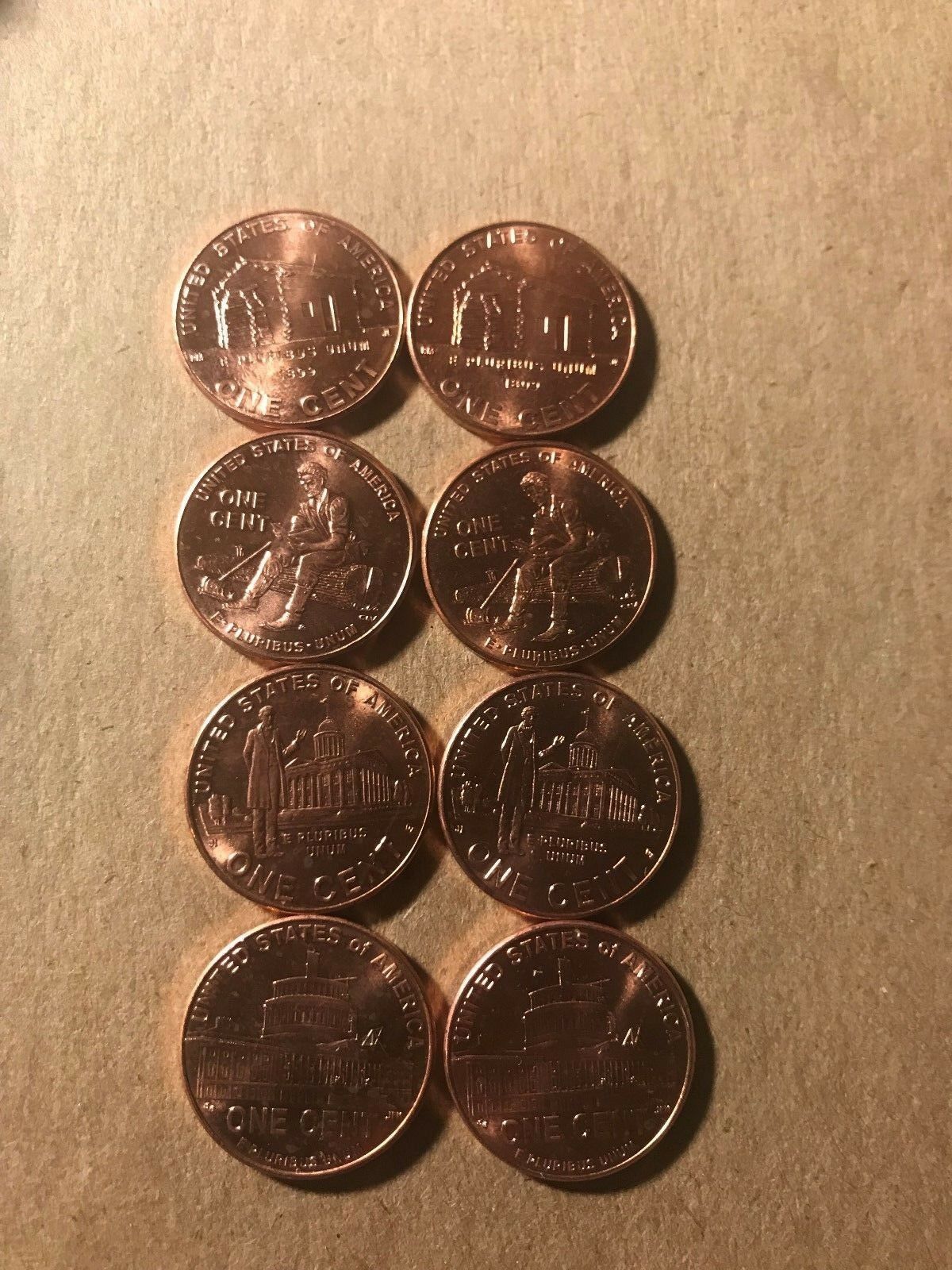 Complete Set Lincoln 2009 Cent Penny P&d Mint, 8 Coins, Uncirculated.please Read